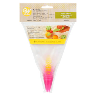 Wilton Poche à douille avec douille étoile ouverte nº 1m tout-en-un jetables 6 ea, 0,83 $/1ch