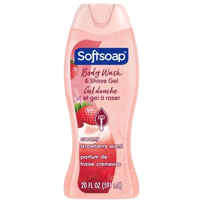 Softsoap Gel douche et gel à raser parfum de fraise crémeuse 591 ml, 1,01 $/100ml