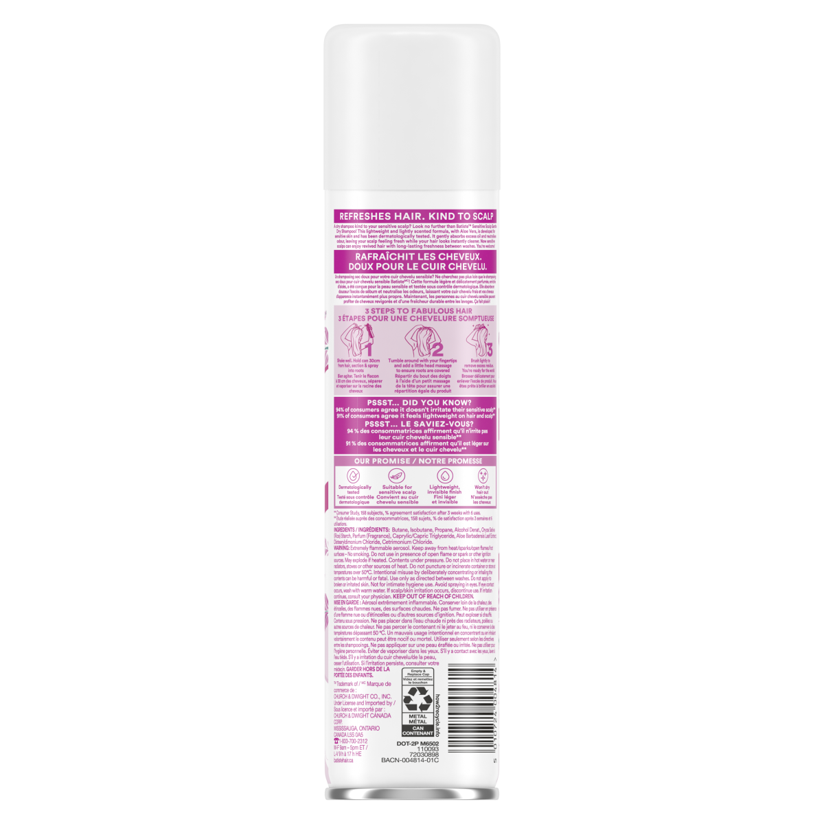 Batiste Dry Shampoo Sensitive Scalp Light Fragrance 200 ml, $4.50/100ml