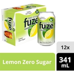 Fuze Iced Tea Zero Sugar Lemon Cans - 12x341.0 ml | No Frills Online