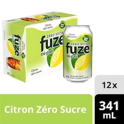 Fuze Thé glacé citron zéro sucre canettes 12x341.0 ml, 0,24 $/100ml