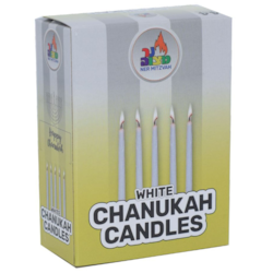 Ner Mitzvah Standard Chanukah Candles (White) 1 ea, $1.00/1ea