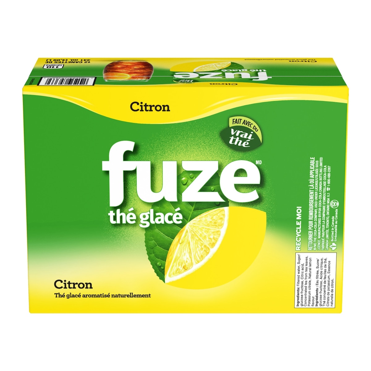 Fuze thé glacé au citron Cannettes 12x341.0 ml, 0,22 $/100ml