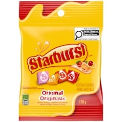Starburst Originaux, bonbons à mâcher, sac de format à partager 170 g, 2,05 $/100g