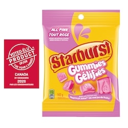 Starburst Tout rose, bonbons gélifiés fruités, sac de format à partager 142 g, 2,46 $/100g