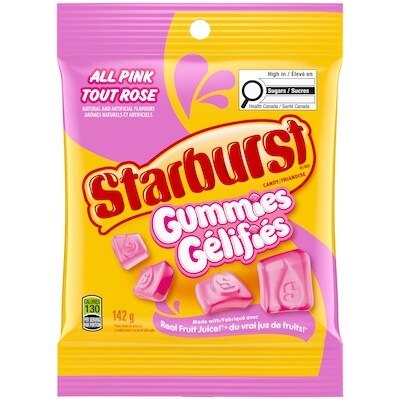 Starburst Tout rose, bonbons gélifiés fruités, sac de format à partager 142 g, 2,11 $/100g