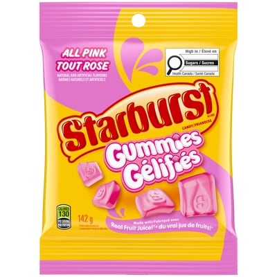 Starburst Tout rose, bonbons gélifiés fruités, sac de format à partager 142 g, 2,32 $/100g