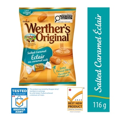 Werther’s Original Bonbon Éclair au caramel salé 116 g, 2,59 $/100g