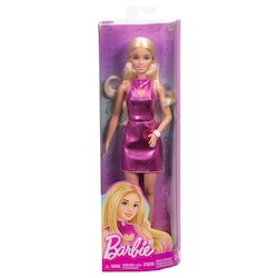 Robe Pailletée Rose Pour Poupée Barbie - Occasion - Modèle Mono Bretelle (201)