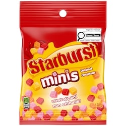 Starburst Originaux, mini bonbons à mâcher, non emballés, sac de format à partager 170 g, 1,76 $/100g
