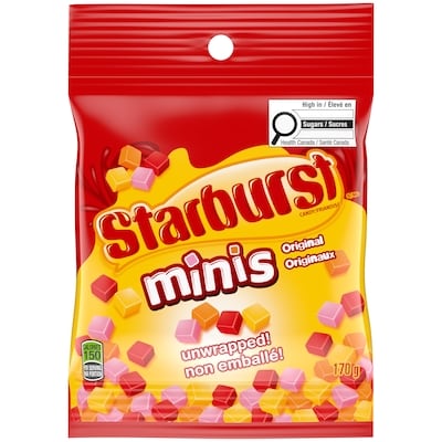 Starburst Originaux, mini bonbons à mâcher, non emballés, sac de format à partager 170 g, 2,05 $/100g