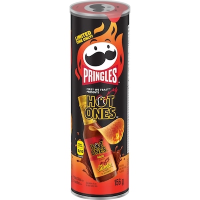Pringles Hot Ones Potato Chips Rojo Flavour 156 g, $2.24/100g
