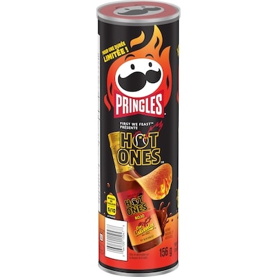 Pringles Hot ones croustilles saveur de rojo 156 g, 2,56 $/100g