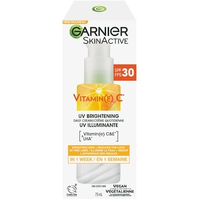 Garnier crème quotidienne UV illuminante FPS 30 75 ml, 24,52 $/100ml