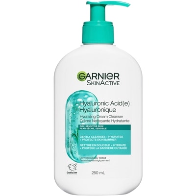 Garnier Crème Nettoyante Hydratante, Acide Hyaluronique 250 ml, 4,80 $/100ml