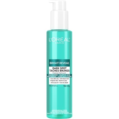 L’Oréal L'oréal paris bright reveal nettoyant quotidien pour taches brunes, formulé avec du niacinamide et de l'acide salicylique pour unifier et lisser visiblement la peau, sans parfum, pour toutes les teintes de peau, 150ml 150 ml, 10,79 $/100ml