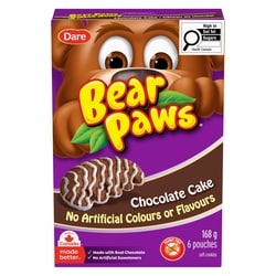 Dare Bear Paws Chocolate Cake Cookies 168 g, $1.79/100g