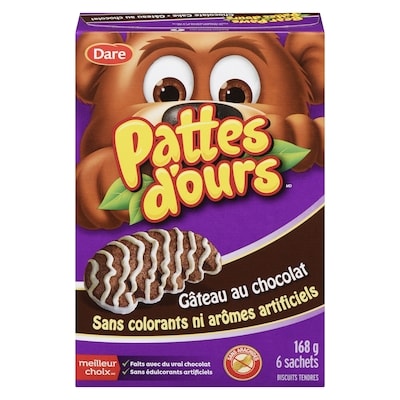 Dare Gâteau au chocolat pattes d'ours 168 g, 2,55 $/100g