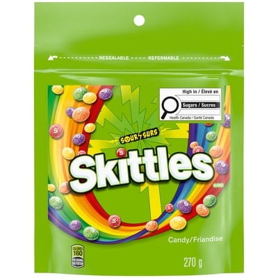 Skittles Sour Chewy Candy, Bag 270 g, $2.40/100g