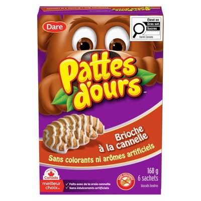 Dare Biscuits Pattes d’ours Brioches à la cannelle 168 g, 1,49 $/100g