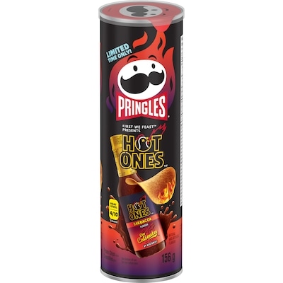 Pringles Hot Ones Potato Chips Barbacoa Flavour 156 g, $1.92/100g