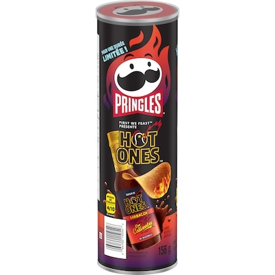 Pringles Hot ones croustilles saveur de barbacoa 156 g, 1,92 $/100g