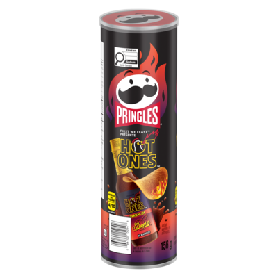 Pringles Hot ones croustilles saveur de barbacoa 156 g, 2,56 $/100g