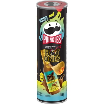 Pringles Hot Ones Potato Chips Verde Flavour 156 g, $2.56/100g