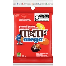 M&M's Peanut Butter Mega Chocolate Candies, Peg Bag - 95 g | Zehrs