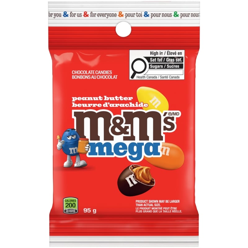 Peanut Butter Mega Chocolate Candies, Peg Bag
