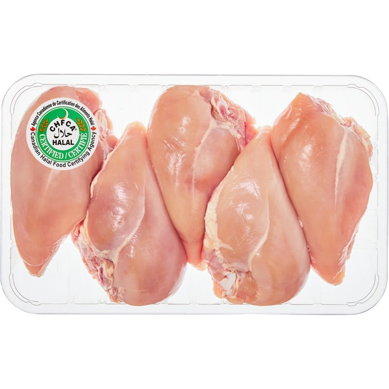 Chicken Breast Skinless Bone In Club Pack, Halal
