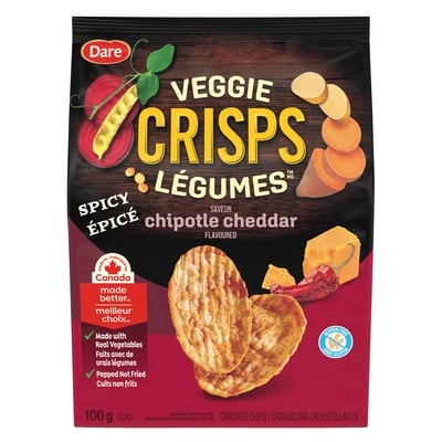 Dare Veggie Crisps Cracker Chips Chipotle Cheddar Flavoured Spicy 100 g, $3.50/100g