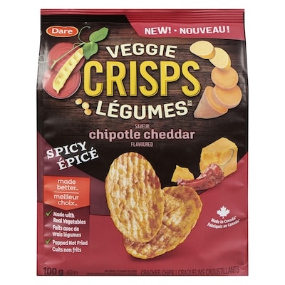 Dare Crisps légumes craquelins croustillants saveur chipotle cheddar épicé 100 g, 2,50 $/100g