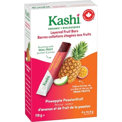 Barres collations étagées aux fruits biologiques saveur d'ananas et de fruit de la passion