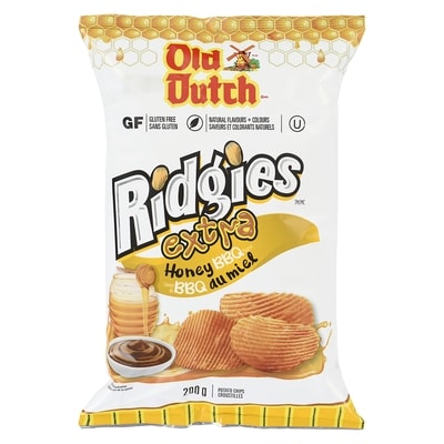 Old Dutch Ridgies Potato Chips Extra Honey Bbq Flavour 200 g, $1.75/100g