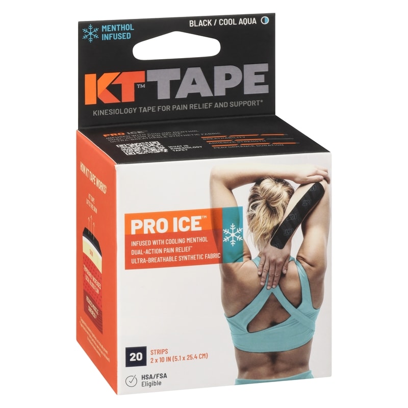 Pro Ice Kinesiology Tape Black / Cool Aqua