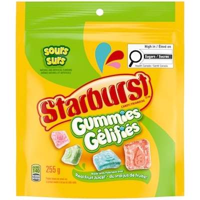 Starburst Sour Gummy Candy, Sharing Bag 255 g, $2.47/100g