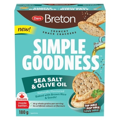 Dare Breton Simple Goodness Sea Salt & Olive Oil Crackers 180 g, $1.67/100g