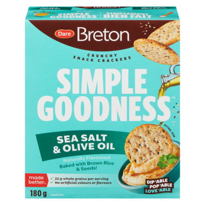 Dare Simple Goodness Crunchy Snack Crackers Sea Salt & Olive Oil 180 g, $1.39/100g