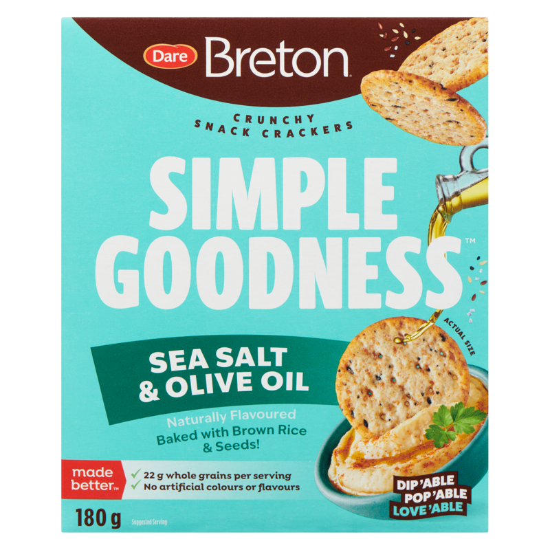 Simple Goodness Crunchy Snack Crackers Sea Salt & Olive Oil