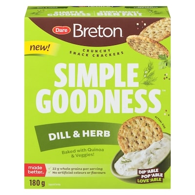 Dare Simple Goodness Crunchy Snack Crackers Dill & Herb 180 g, $1.39/100g