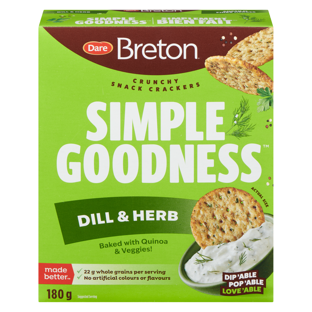 Dare Simple Goodness Crunchy Snack Crackers Dill & Herb