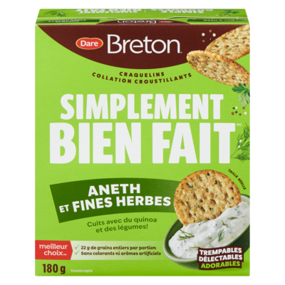 Dare Simplement bien fait craquelins collation croustillants aneth et fines herbes 180 g, 1,39 $/100g