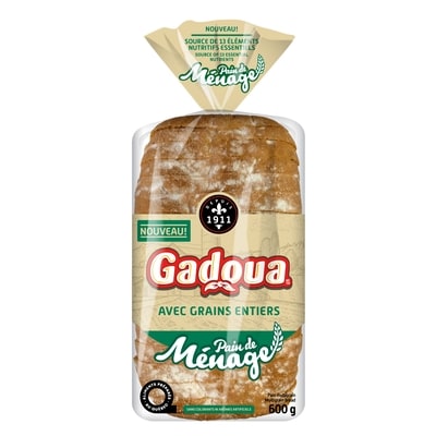 Gadoua Pain de ménage avec grains entiers 600 g, 0,65 $/100g