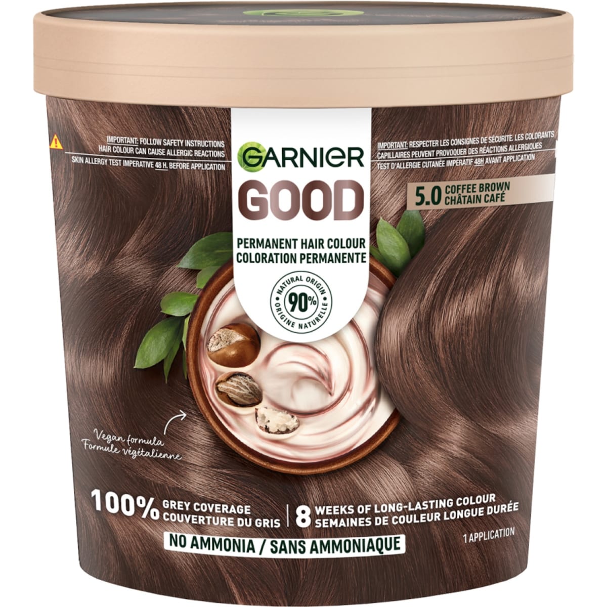 Garnier Good, Coloration Permanente, 100% Couverture du Gris, Sans Ammoniaque Châtain Café 1 ea, 13,00 $/1ch