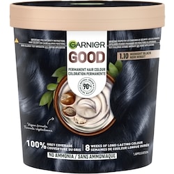 Garnier Good, Coloration Permanente, 100% Couverture du Gris, Sans Ammoniaque Noir Minuit 1 ea, 12,00 $/1ch
