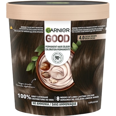 Garnier GOOD, Permanent Hair Dye, 100% Grey Coverage, No Ammonia Cacao Brown 1 ea, $20.13/1ea
