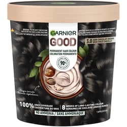 Garnier Good, Coloration Permanente, 100% Couverture du Gris, Sans Ammoniaque Brun Foncé Chocolat 1 ea, 12,00 $/1ch