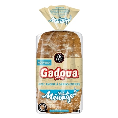 Gadoua Pain de ménage avec avoine à grains entiers 600 g, 0,58 $/100g