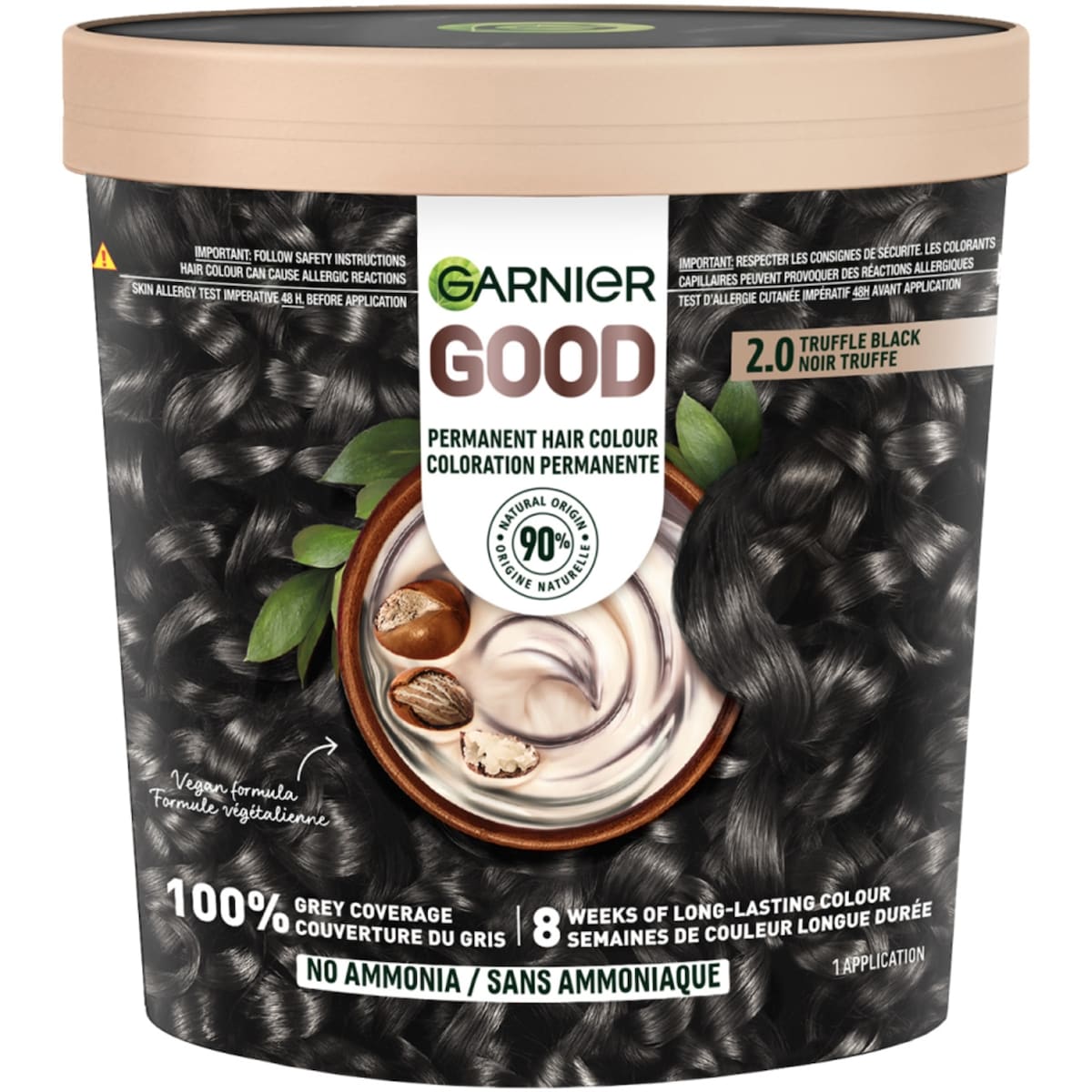 Garnier Good, Coloration Permanente, 100% Couverture du Gris, Sans Ammoniaque Noir Truffe 1 ea, 13,00 $/1ch